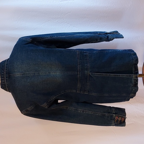 Funhouse Jeans Women's Coat Jacket Y2K Denim Tan Quilted Lining Hip Leng… - Picture 6 of 16